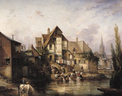 The Petits Murs Wash-House by Victor Theophile Tesniere